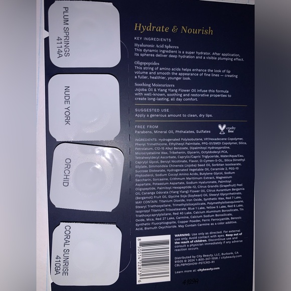 City Beauty City Lips Samples, New & Unopened - Picture 2 of 2